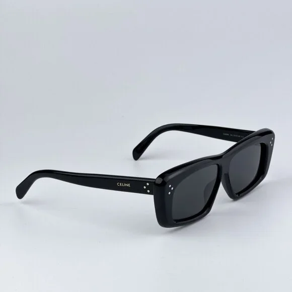 Celine CL40259I 01A BRAND NEW Sunglasses Black Black Rectangle Unisex